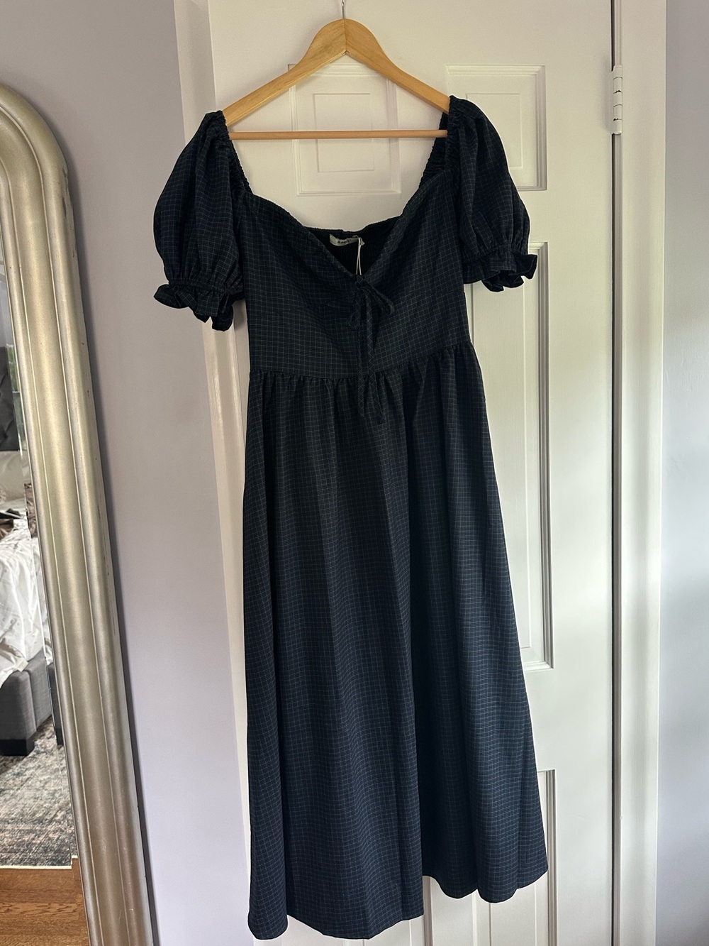 Worth Collective Kara Plaid Maxi Dress In Navy